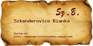 Szkenderovics Bianka névjegykártya